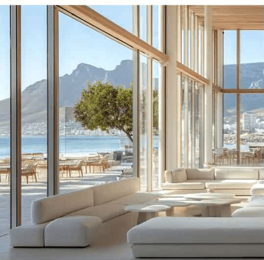 Private members club lounge. Illustrative.